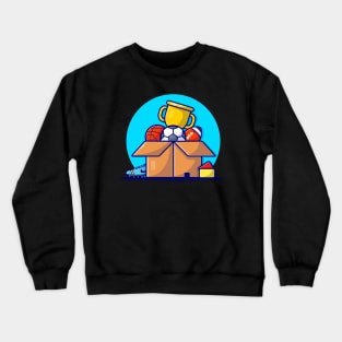 Sports Equipment In The Box Cartoon Vector Icon Illustration Crewneck Sweatshirt